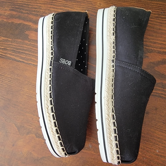 Black Canvas Espadrille Slip-Ons - Picture 6 of 8